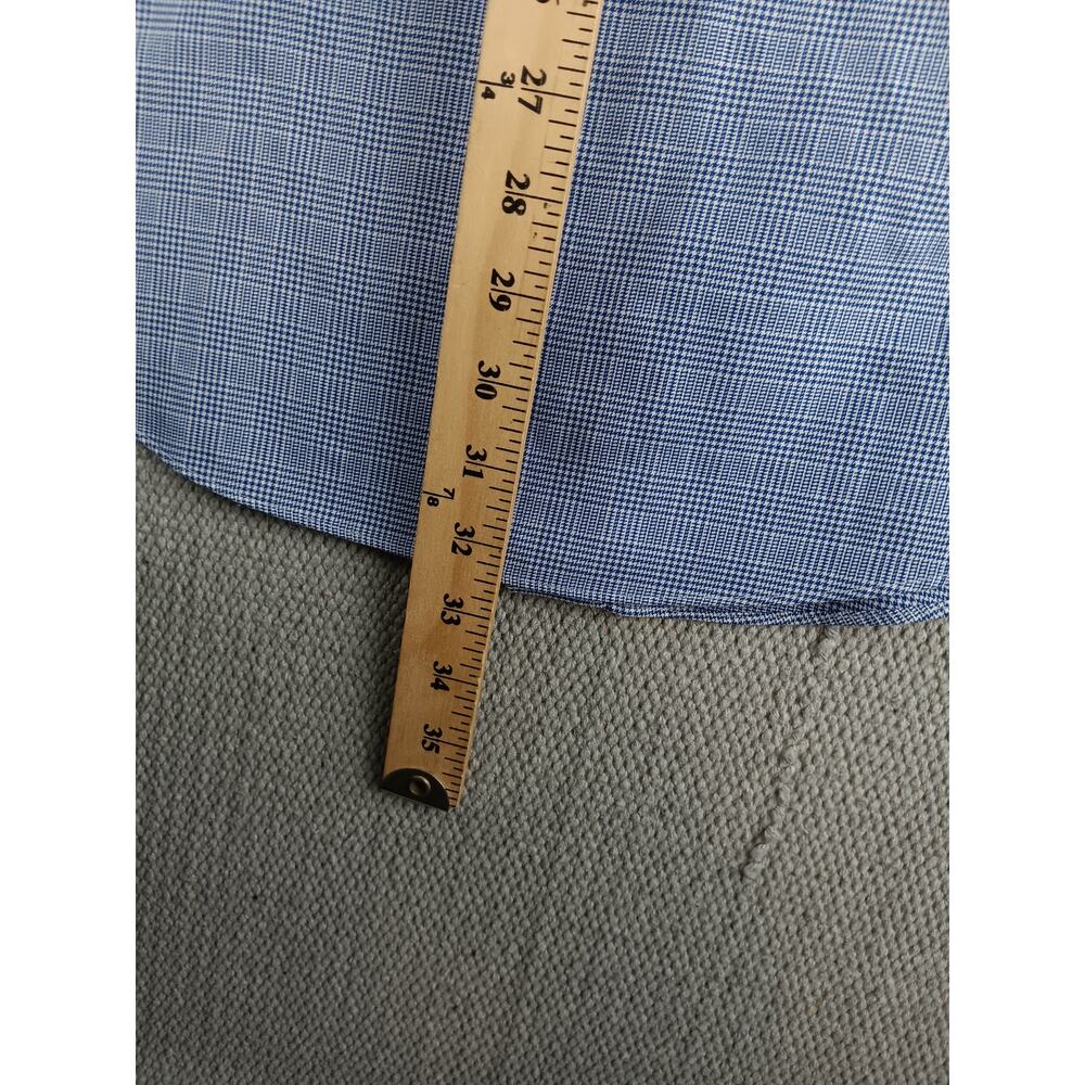 Brooks Brothers Regent Button Up Shirt Mens L 16.5-2/3 Blue Plaid Party No Tuck - Picture 11 of 13